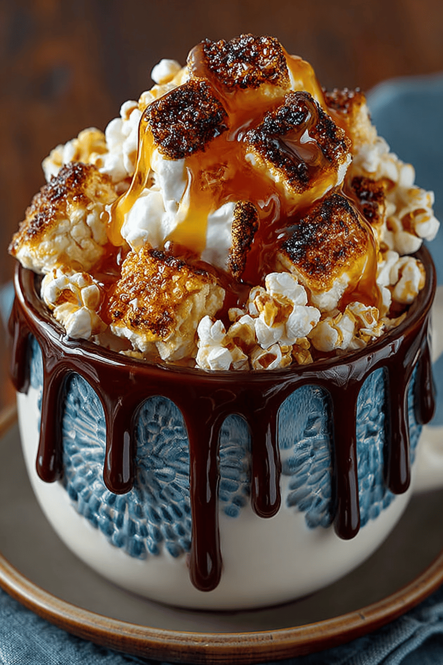 Gooey Marshmallow Caramel Popcorn Recipe ingredients organized and measured on kitchen counter