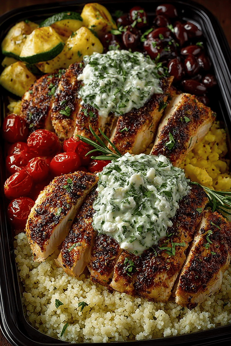 Greek Chicken Bowls Meal Prep An Easy Recipe Guide slice on plate showing perfect texture and swirl pattern