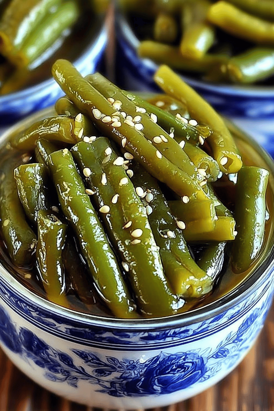 Green Bean Pickles Recipe: A Delightful Homemade Treat ingredients organized and measured on kitchen counter