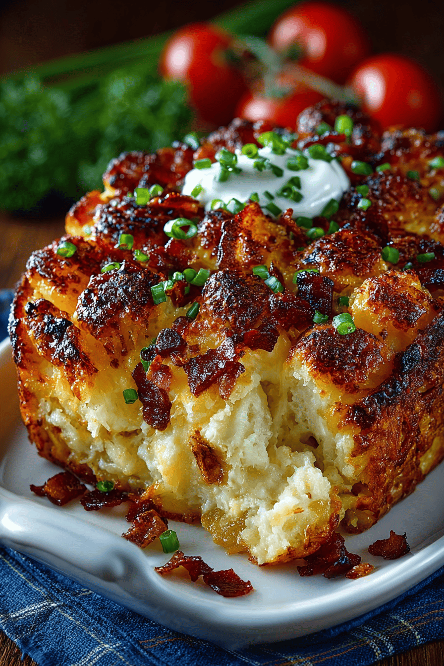 Hash Brown Chicken Casserole Recipe slice on plate showing perfect texture and swirl pattern