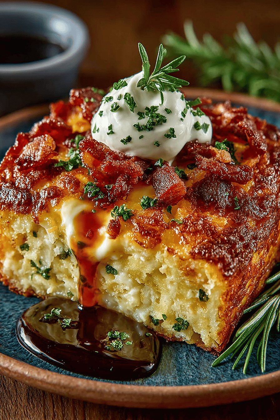 Hashbrown Breakfast Casserole Recipe final dish beautifully presented and ready to serve
