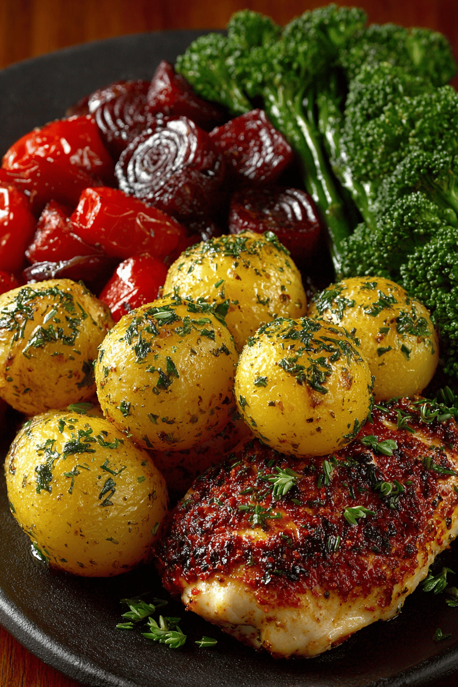 Healthy Roasted Chicken and Vegetables Recipe from RecipesFiber ingredients organized and measured on kitchen counter