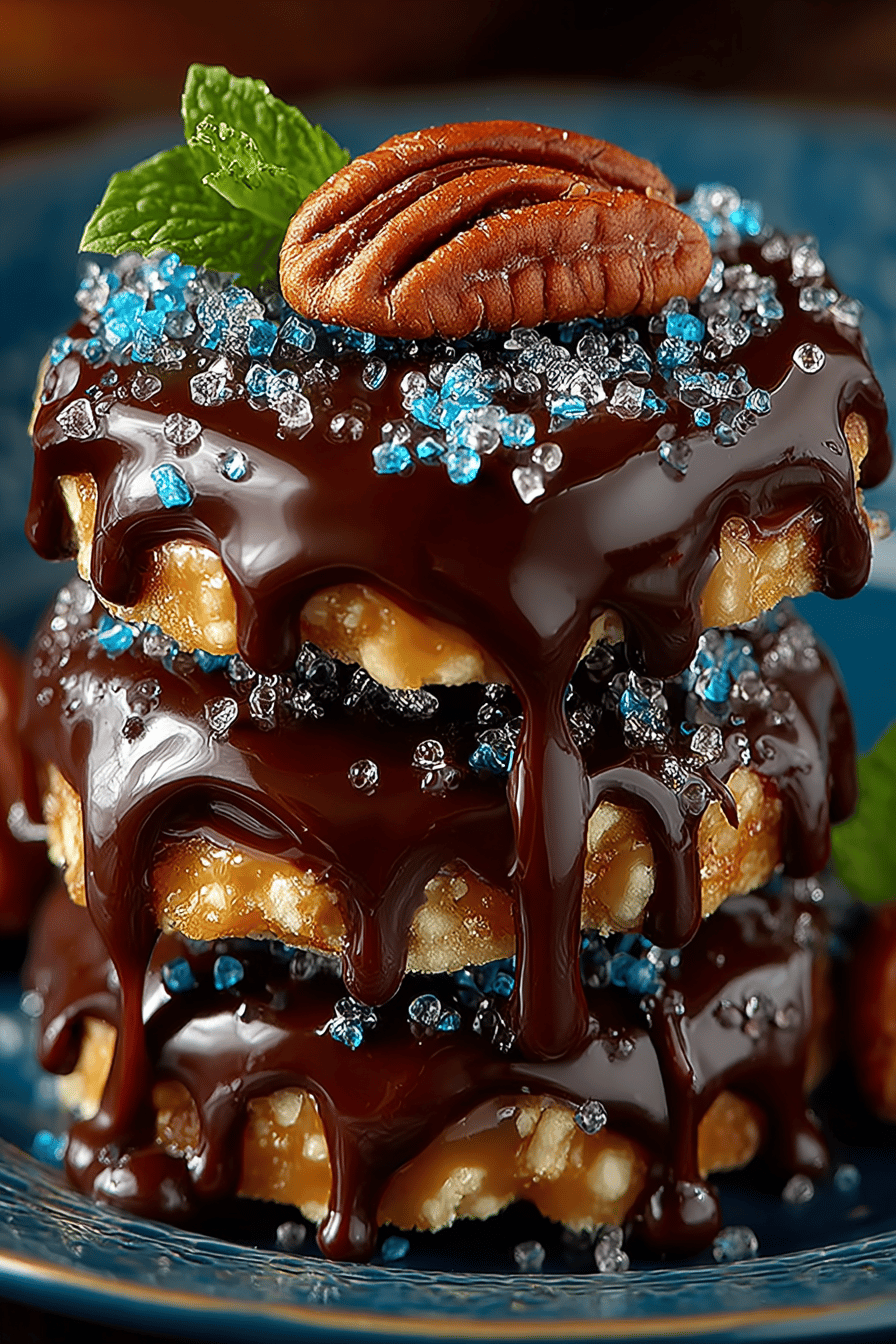 Homemade Chocolate Turtles Recipe slice on plate showing perfect texture and swirl pattern