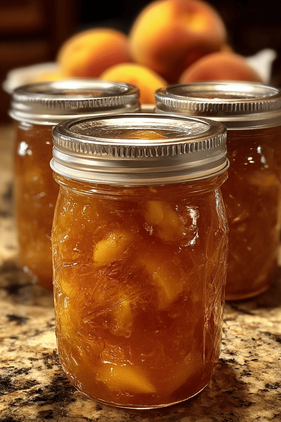 Homemade Peach Jam Recipe final dish beautifully presented and ready to serve