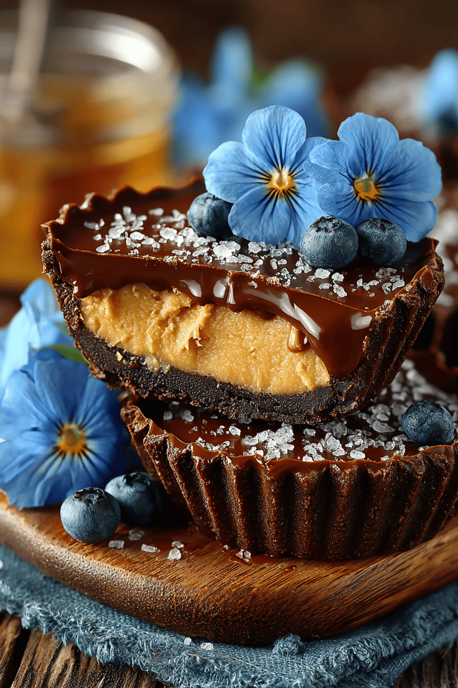 Homemade Peanut Butter Cups Recipe ingredients organized and measured on kitchen counter
