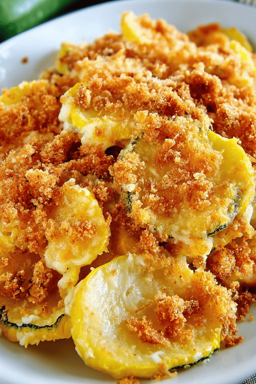 Homemade Southern Squash Casserole Recipe ingredients organized and measured on kitchen counter