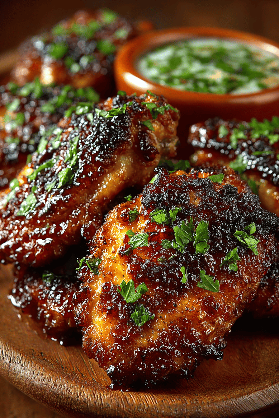 Honey Bourbon Chicken Wings Recipe ingredients organized and measured on kitchen counter
