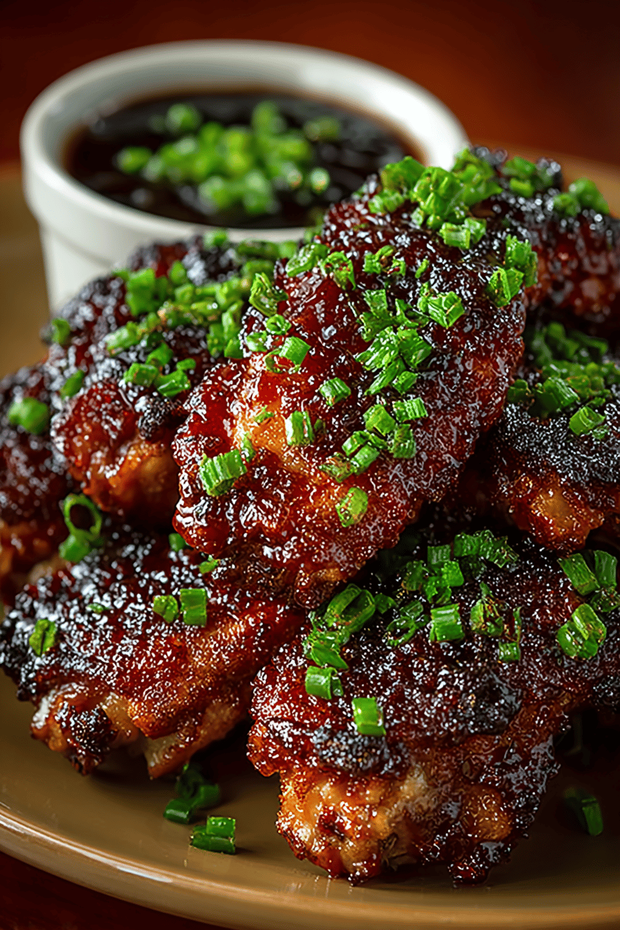 Honey Bourbon Chicken Wings Recipe slice on plate showing perfect texture and swirl pattern