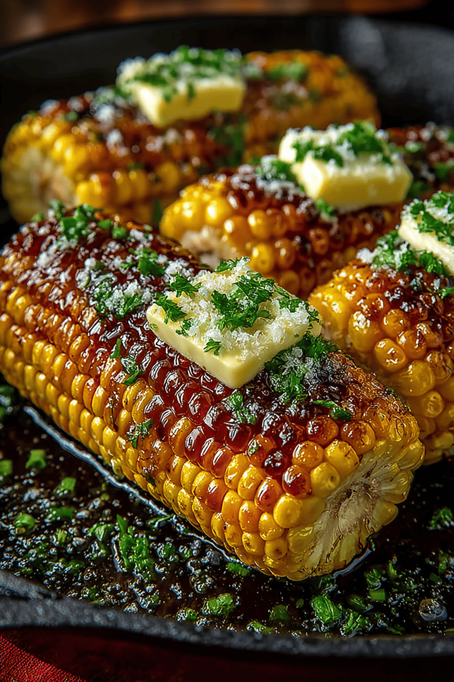 Honey Butter Skillet Corn Recipe slice on plate showing perfect texture and swirl pattern