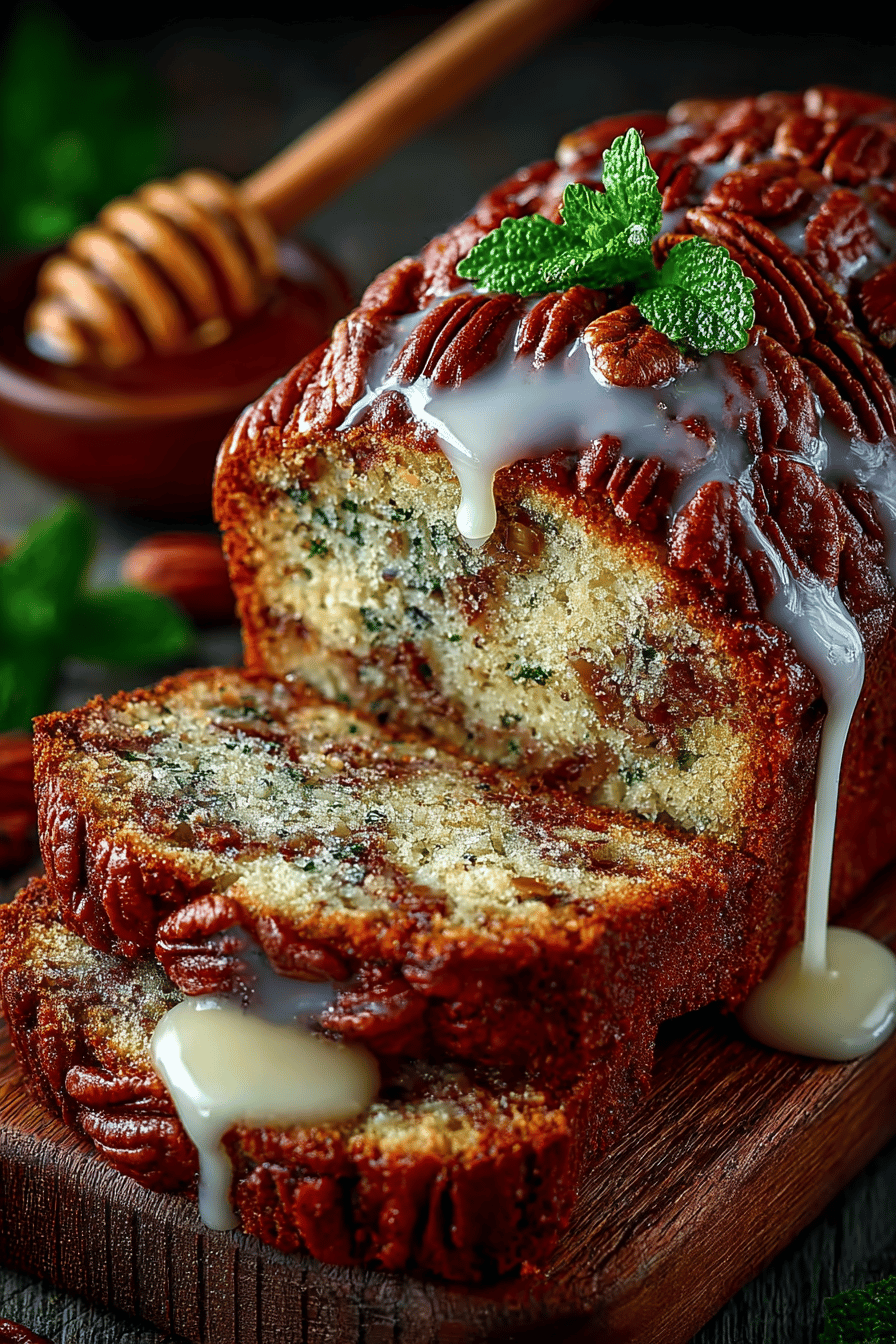 Honey Butter Sweet Alabama Pecan Bread Recipe slice on plate showing perfect texture and swirl pattern