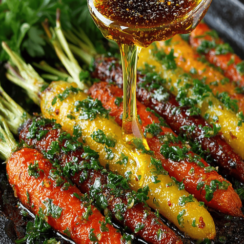 Honey Garlic Butter Roasted Carrots Recipe