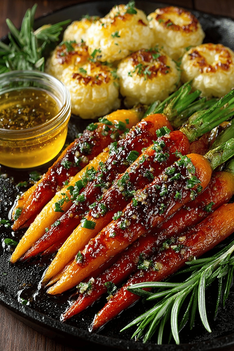Honey Garlic Butter Roasted Carrots Recipe