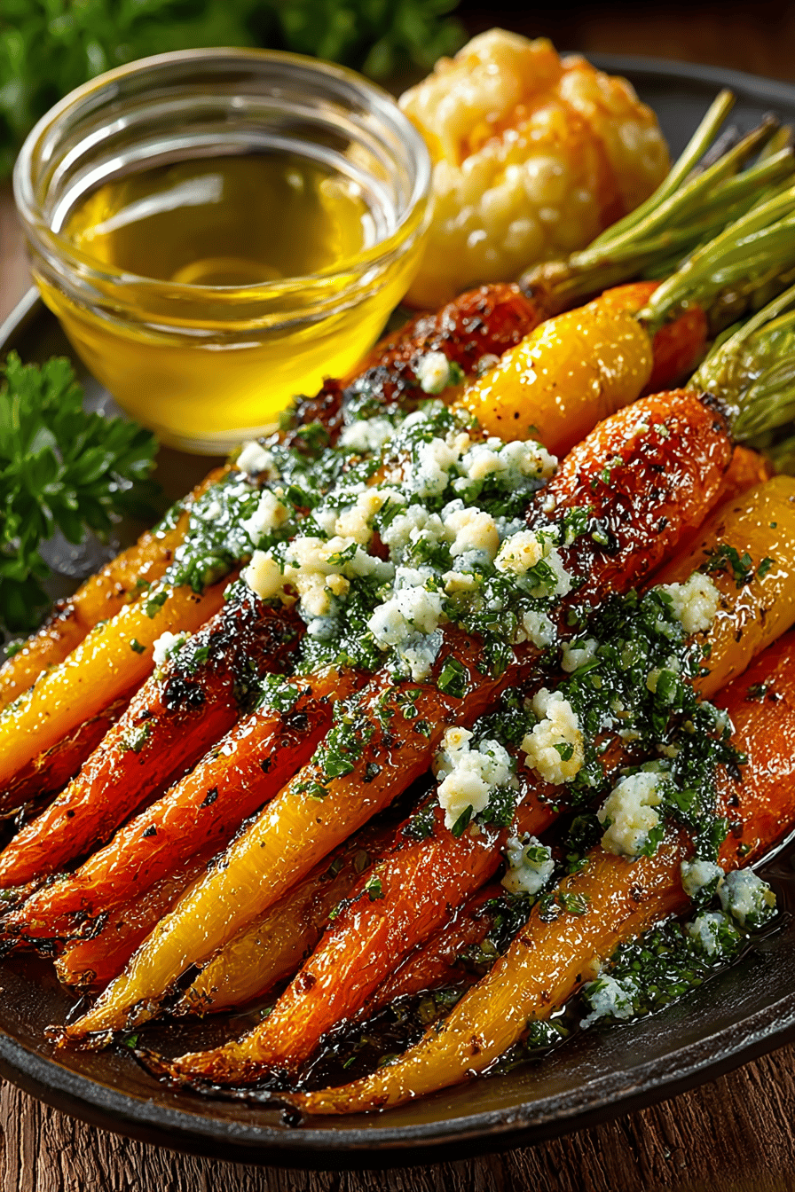 Honey Garlic Butter Roasted Carrots Recipe final dish beautifully presented and ready to serve