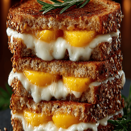 Honey Peach and White Cheddar Grilled Cheese Recipe