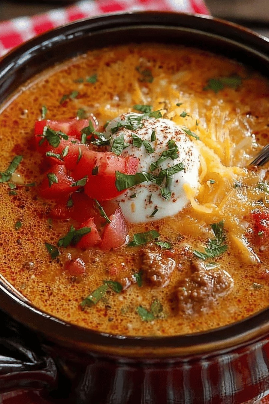 How to Make Creamy Beef Taco Soup at Home final dish beautifully presented and ready to serve