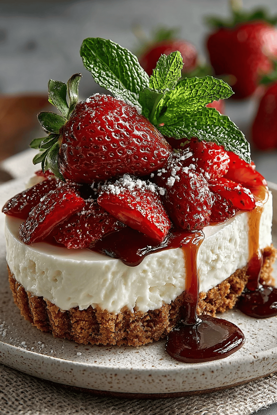 How to Make No-Bake Strawberry Cheesecake A Simple Recipe Guide final dish beautifully presented and ready to serve