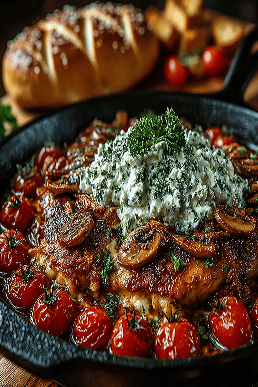 Italian Chicken Skillet Recipe A One-Pan Wonder for Weeknight Dinners final dish beautifully presented and ready to serve