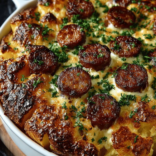 Kielbasa Sausage and Cheesy Potato Casserole Recipe