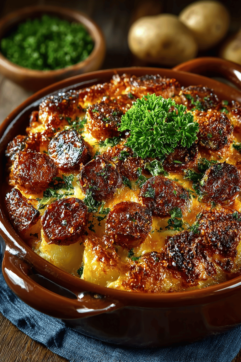 Kielbasa Sausage and Cheesy Potato Casserole Recipe