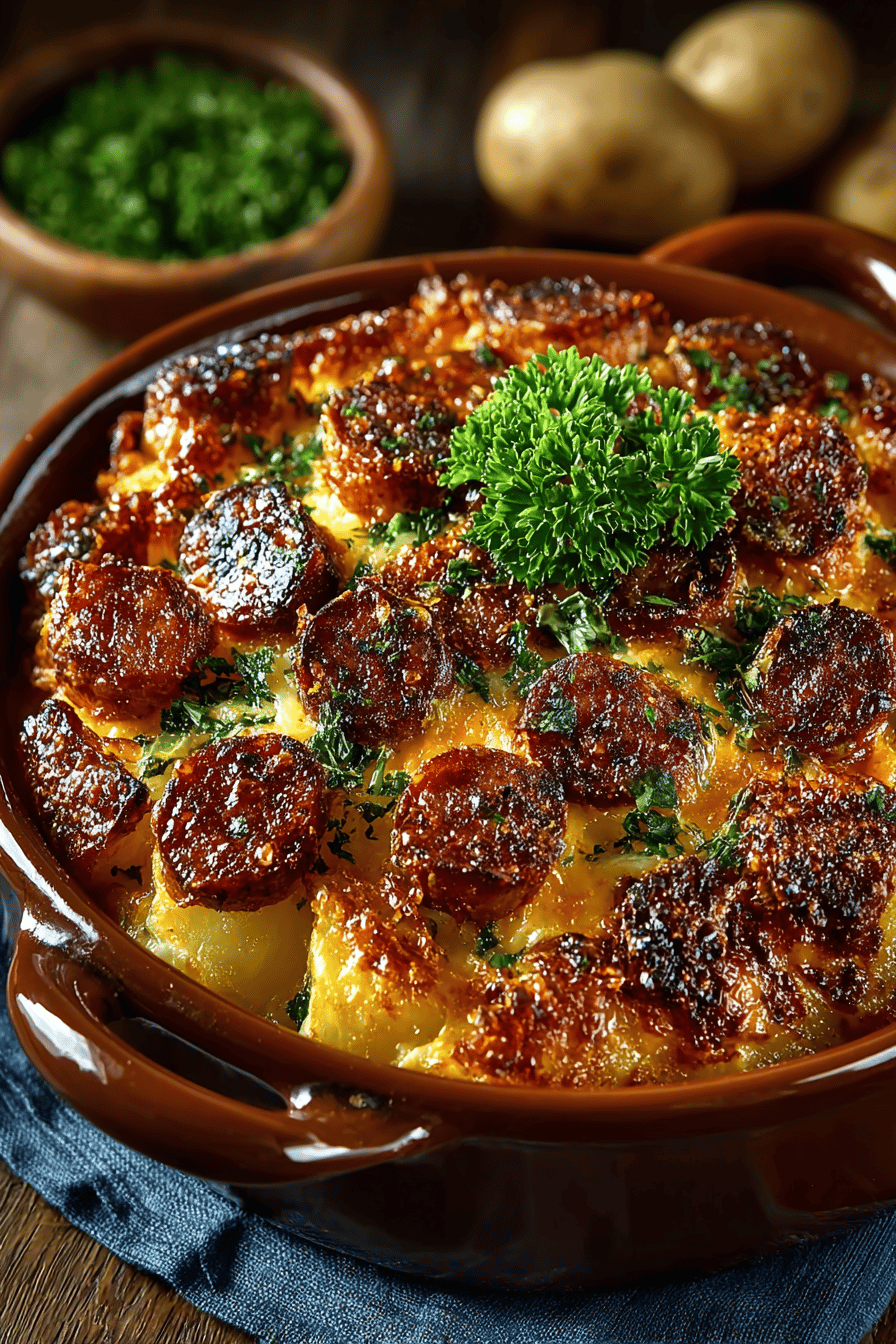 Kielbasa Sausage and Cheesy Potato Casserole Recipe