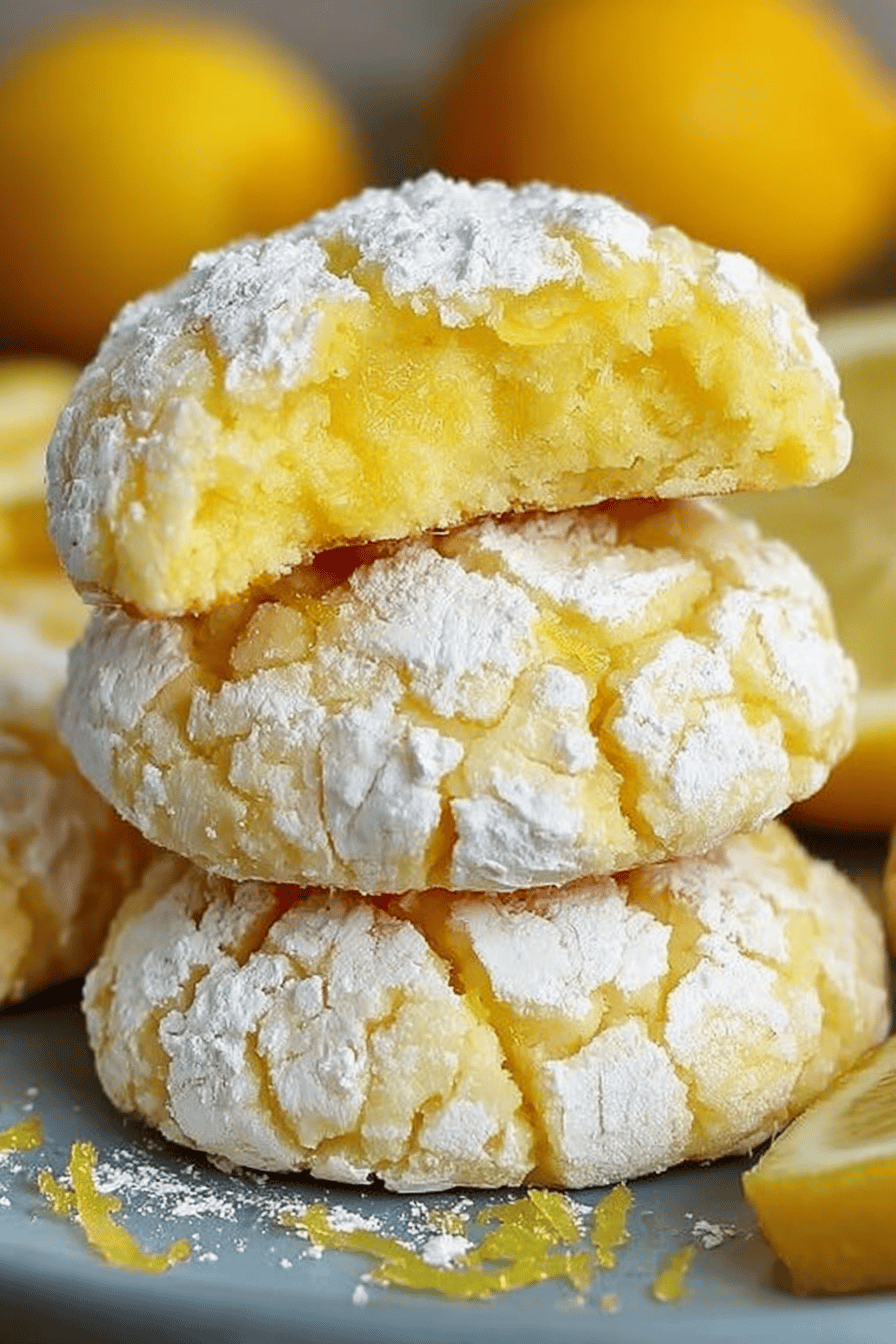 Lemon Crinkle Cookies Recipe Using Just 4 Simple Ingredients ingredients organized and measured on kitchen counter