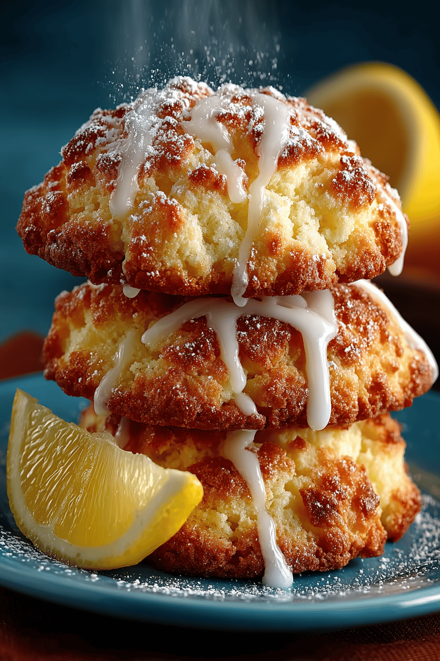 Lemon Gooey Butter Cookies Recipe ingredients organized and measured on kitchen counter