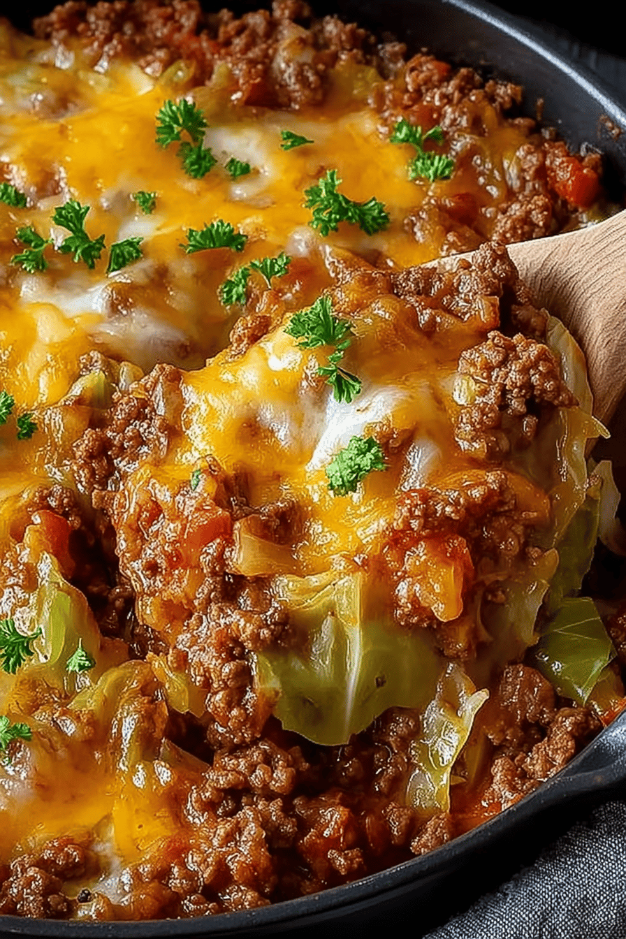 Low Carb Unstuffed Cabbage Casserole Recipe final dish beautifully presented and ready to serve