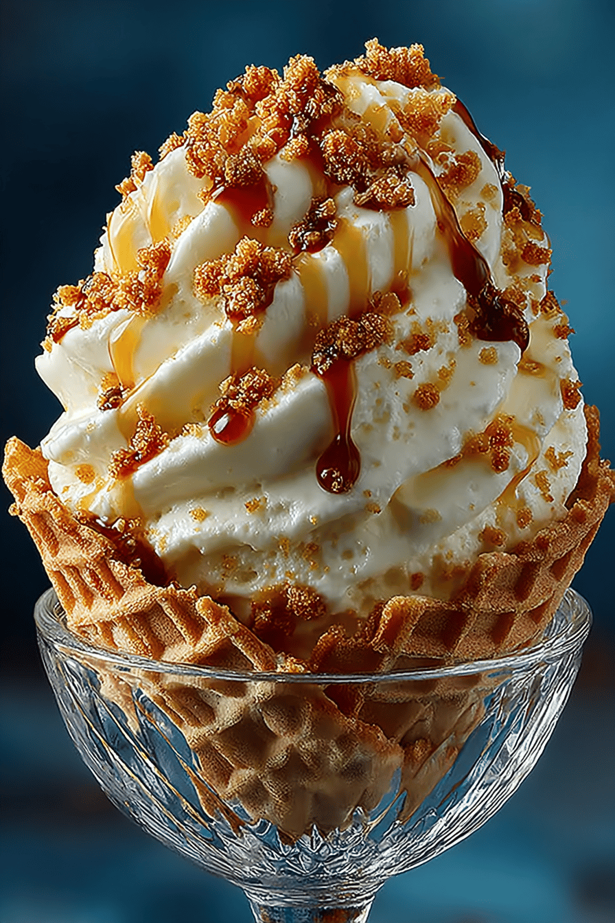 Malted Milk Toffee Crunch Ice Cream Recipe final dish beautifully presented and ready to serve