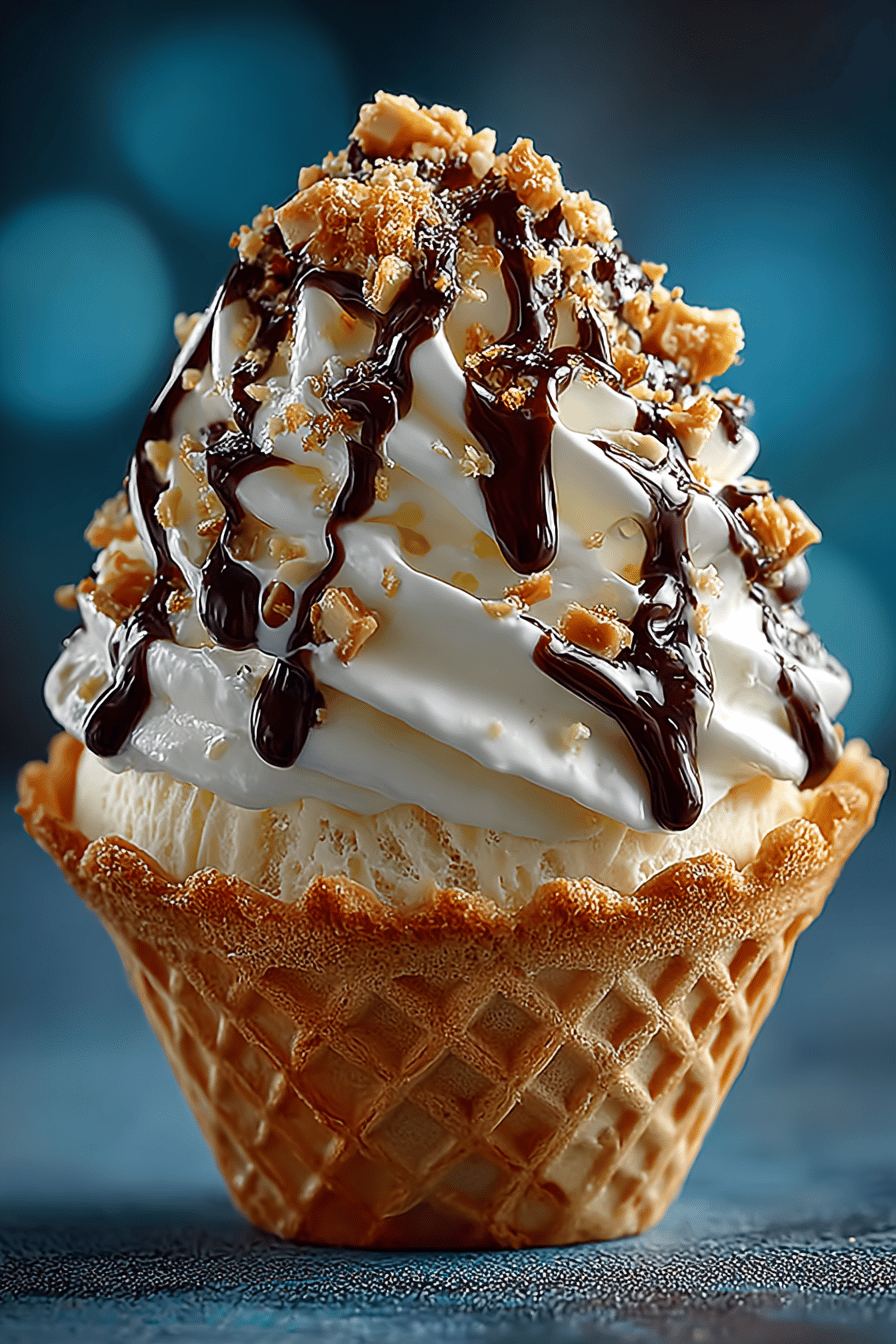 Malted Milk Toffee Crunch Ice Cream Recipe slice on plate showing perfect texture and swirl pattern