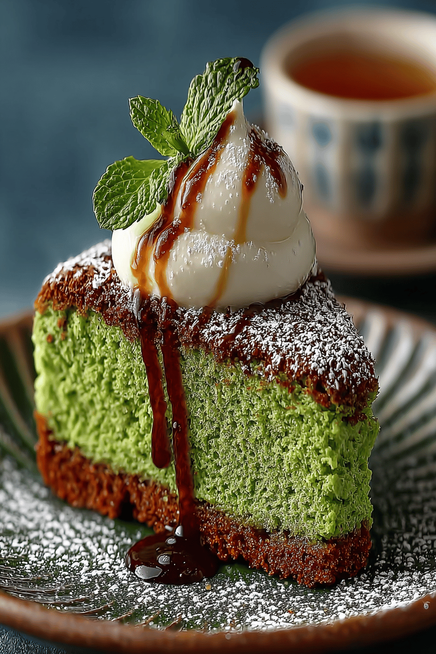Matcha Cake Recipe A Vegan Delight final dish beautifully presented and ready to serve