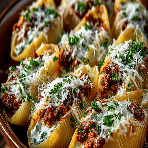Meat Stuffed Pasta Shells Recipe