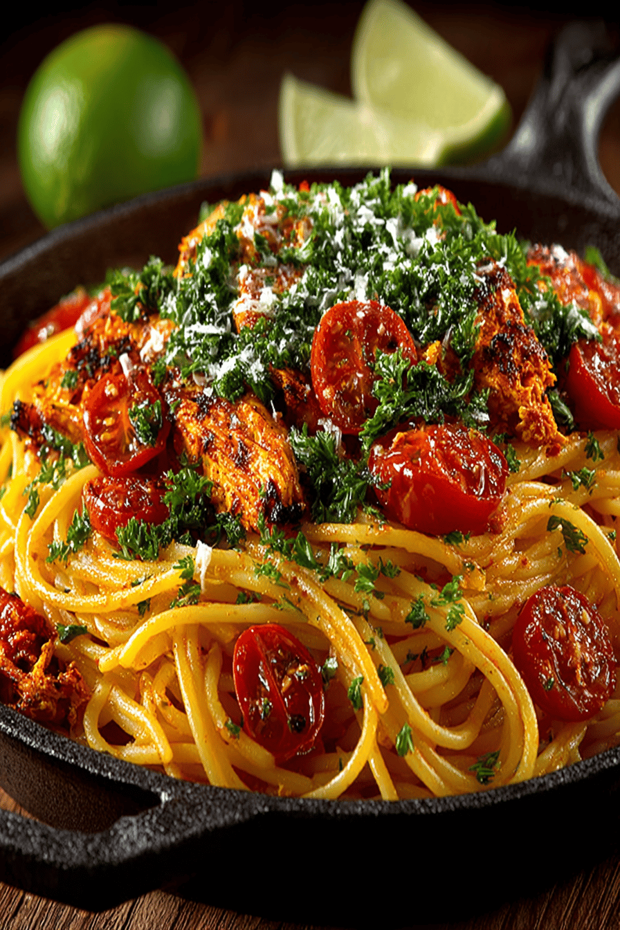 Mexican Chicken Spaghetti Recipe A Flavorful Fusion Dish final dish beautifully presented and ready to serve