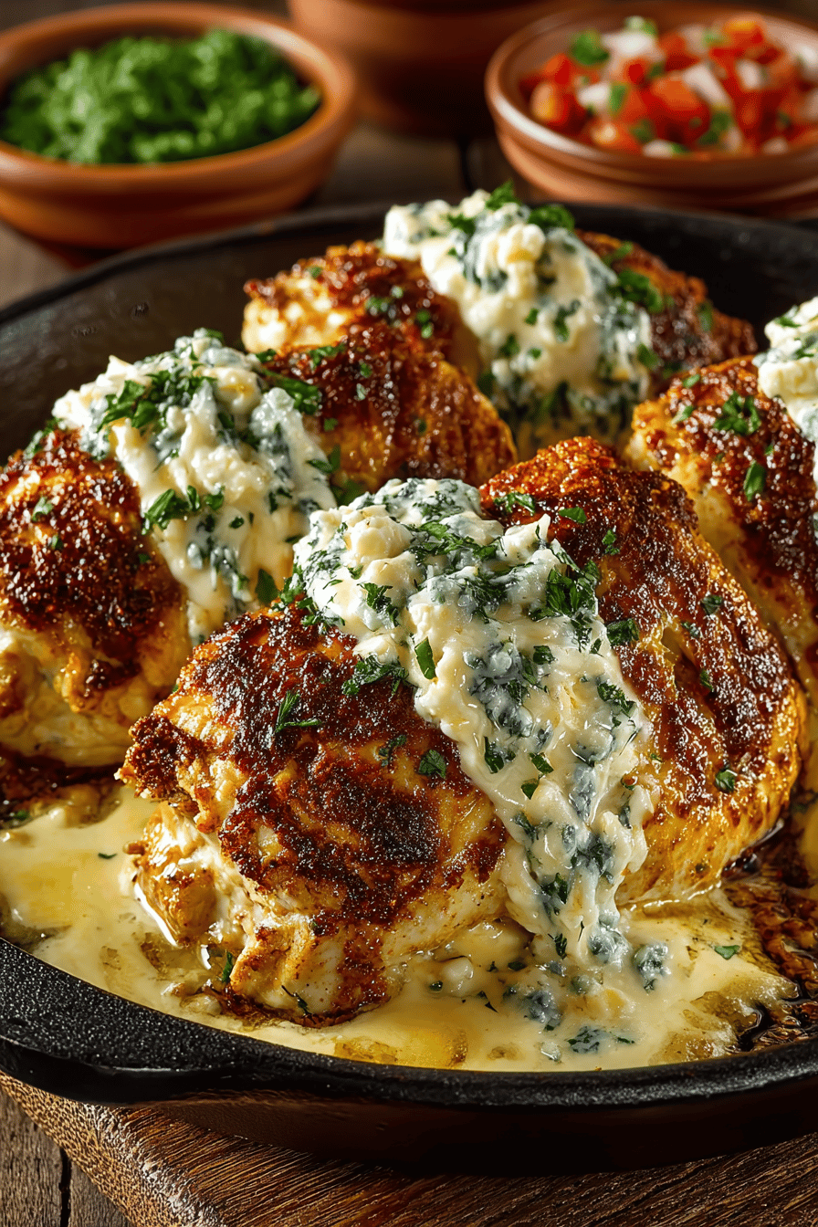 Mexican Chicken Topped with Cheese Sauce Recipe ingredients organized and measured on kitchen counter