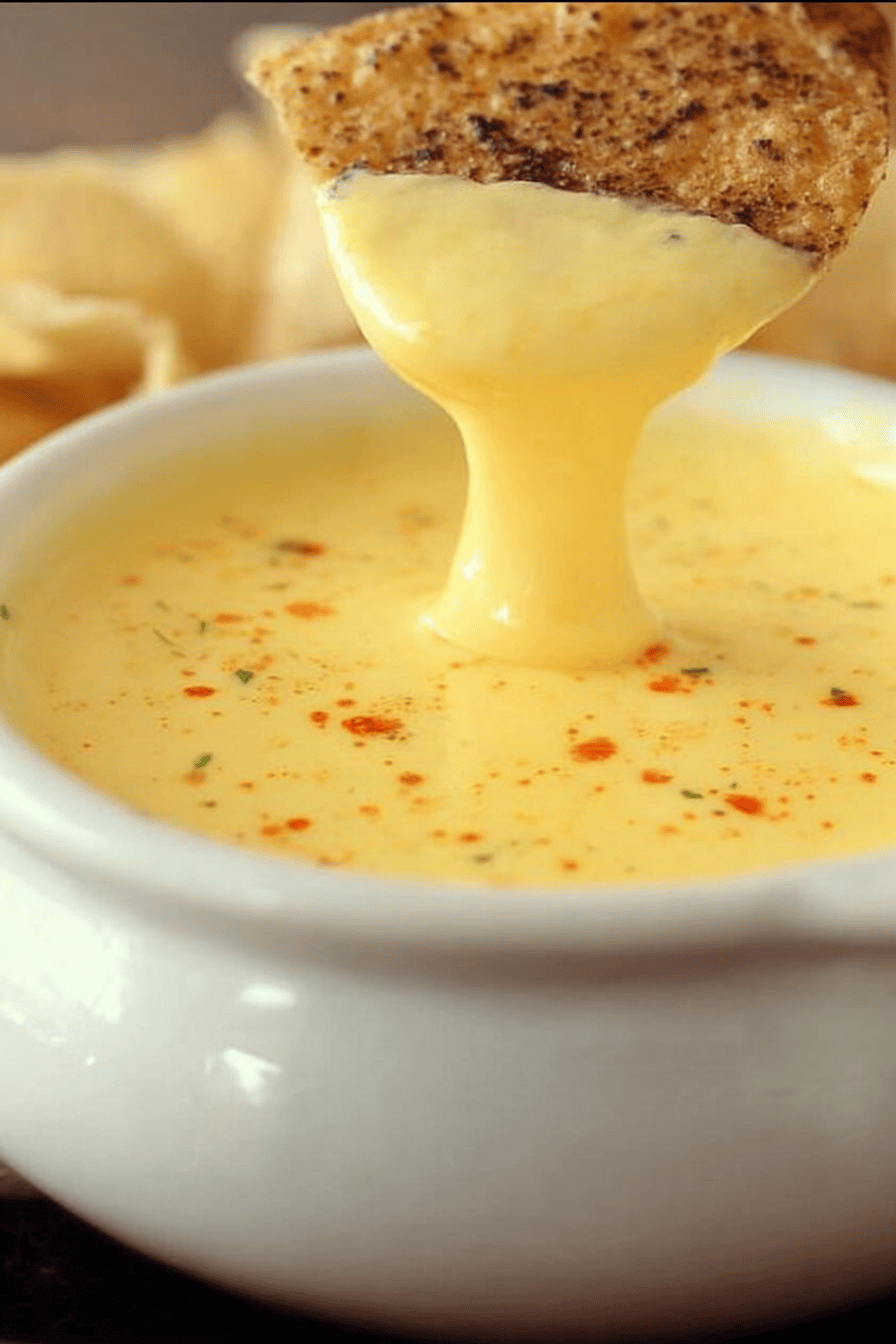 Mexican Restaurant-Style Cheese Dip Recipe final dish beautifully presented and ready to serve
