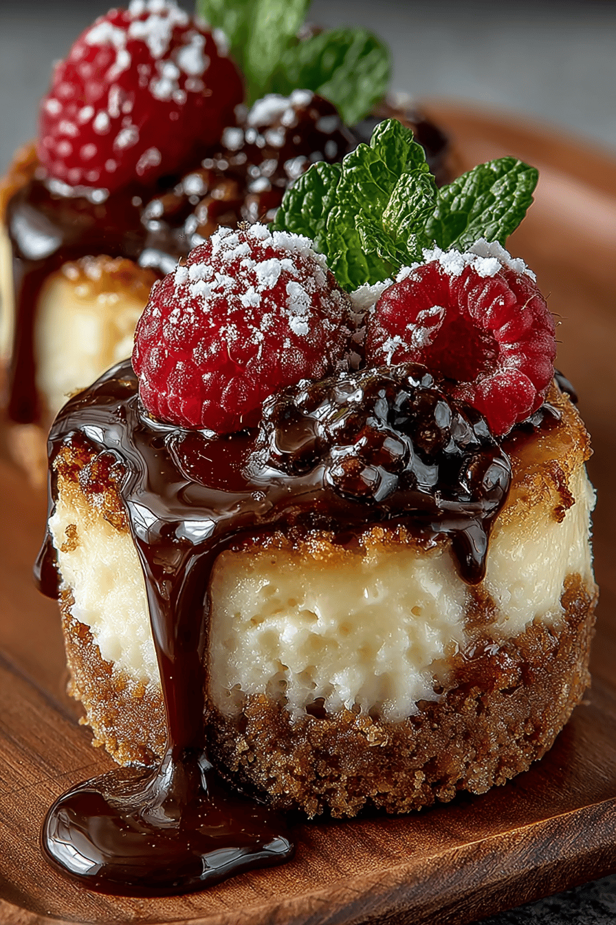 Miniature Baked Cheesecakes Recipe slice on plate showing perfect texture and swirl pattern
