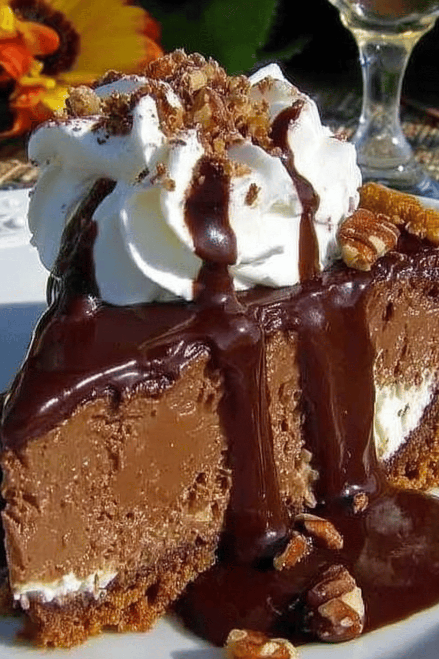 Mississippi Mud Cheesecake Recipe Delight slice on plate showing perfect texture and swirl pattern