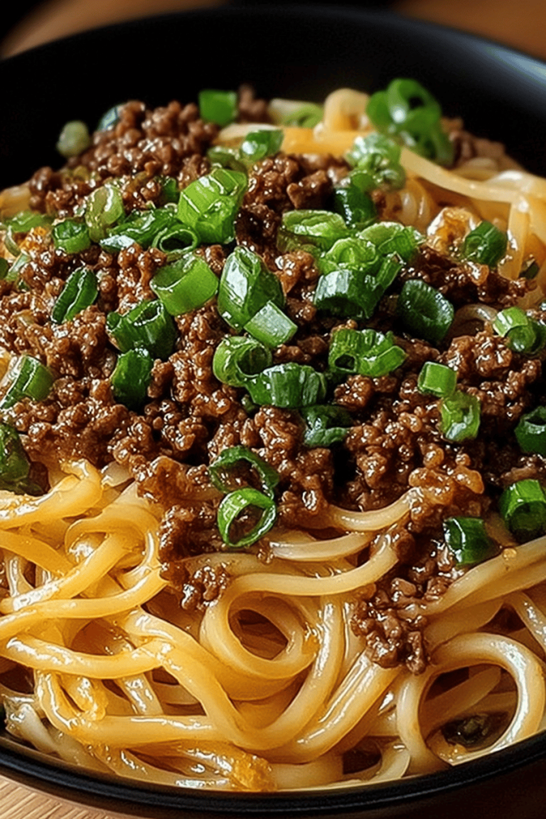 Mongolian Ground Beef Noodles Recipe