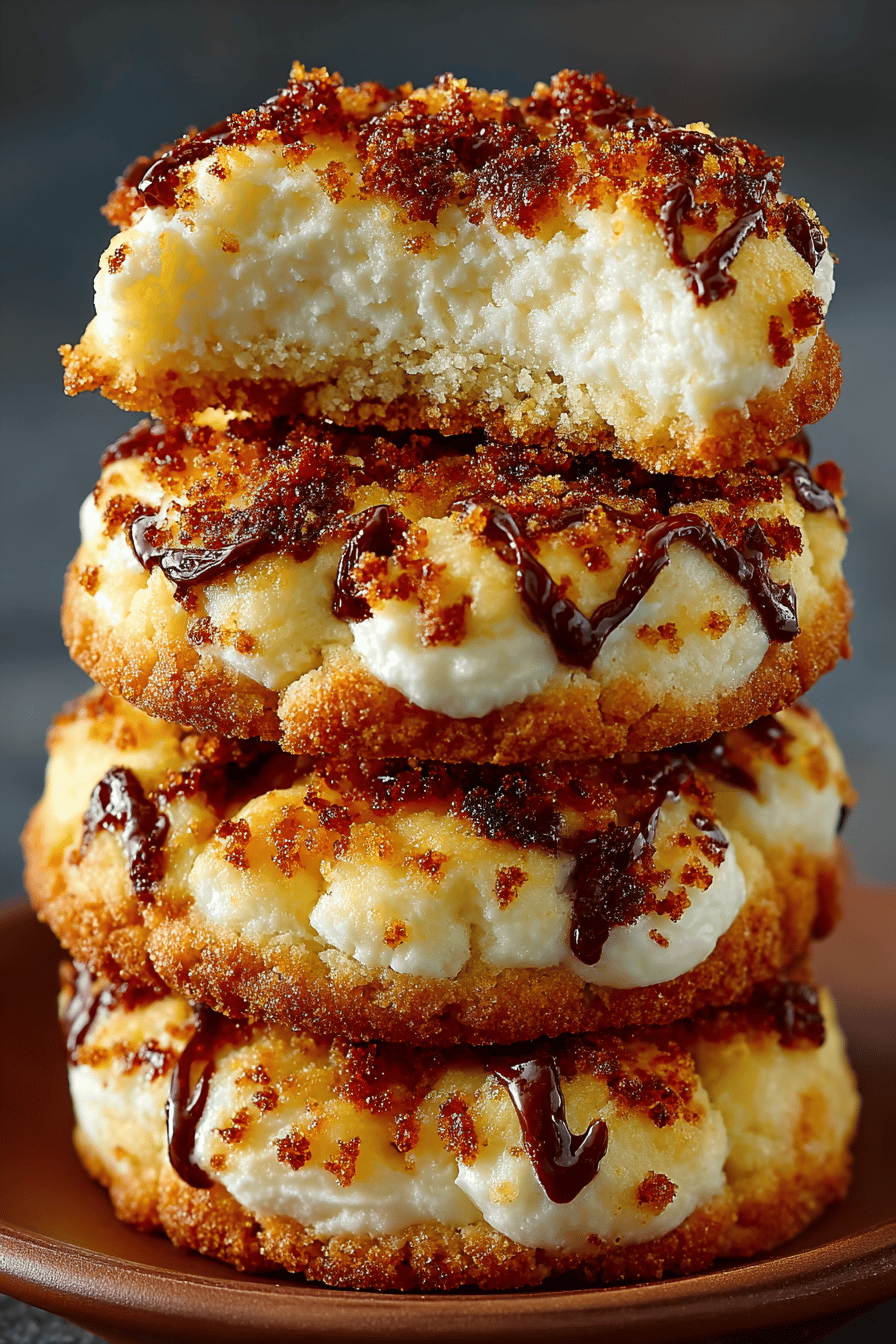 New York Cheesecake Cookies Recipe slice on plate showing perfect texture and swirl pattern