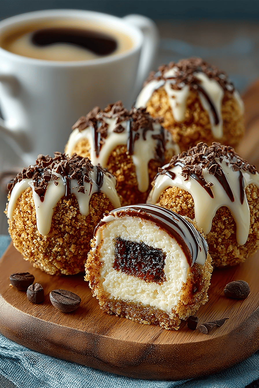 No-Bake Bailey's Cheesecake Balls Recipe slice on plate showing perfect texture and swirl pattern