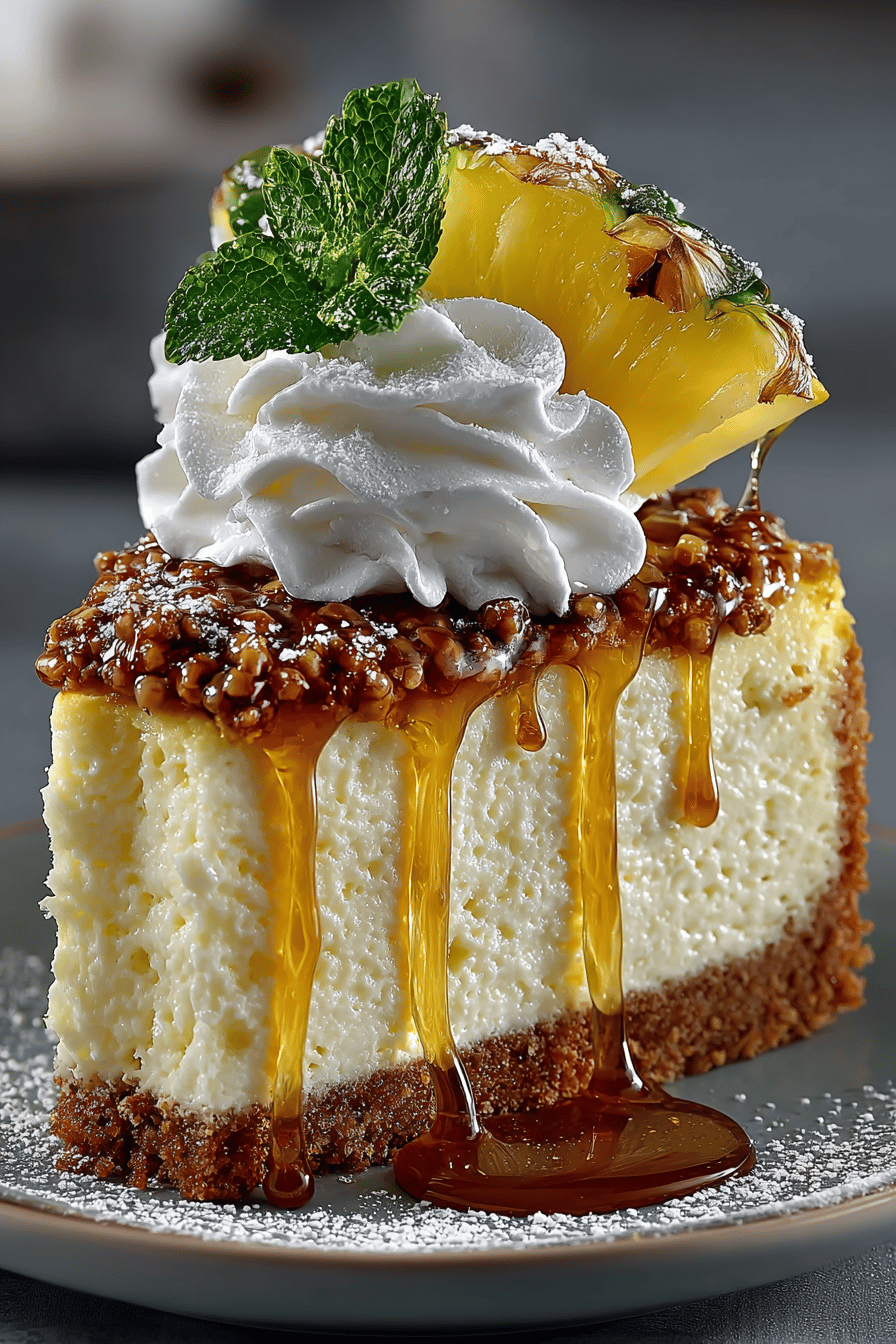 No-Bake Pineapple Cheesecake Recipe final dish beautifully presented and ready to serve