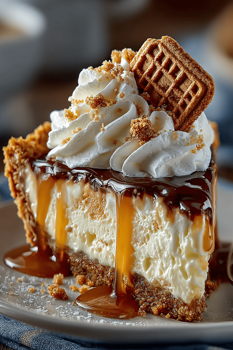 Nutter Butter Pie Recipe A Creamy, Peanut-Buttery Dessert Delight slice on plate showing perfect texture and swirl pattern