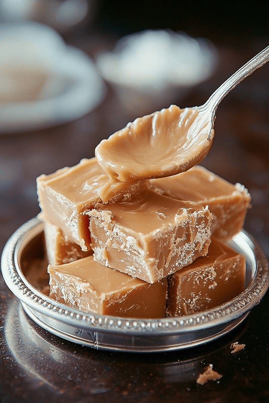 Old-Fashioned Fudge Recipe Classic Preparation slice on plate showing perfect texture and swirl pattern