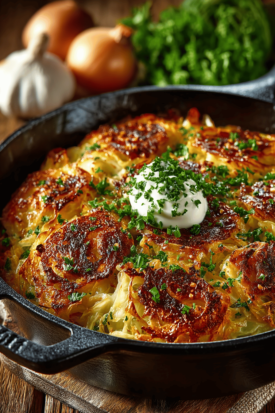 One-Pot Cabbage Casserole Recipe slice on plate showing perfect texture and swirl pattern