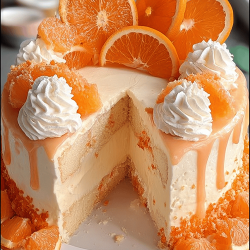 Orange Creamsicle Ice Cream Cake Recipe