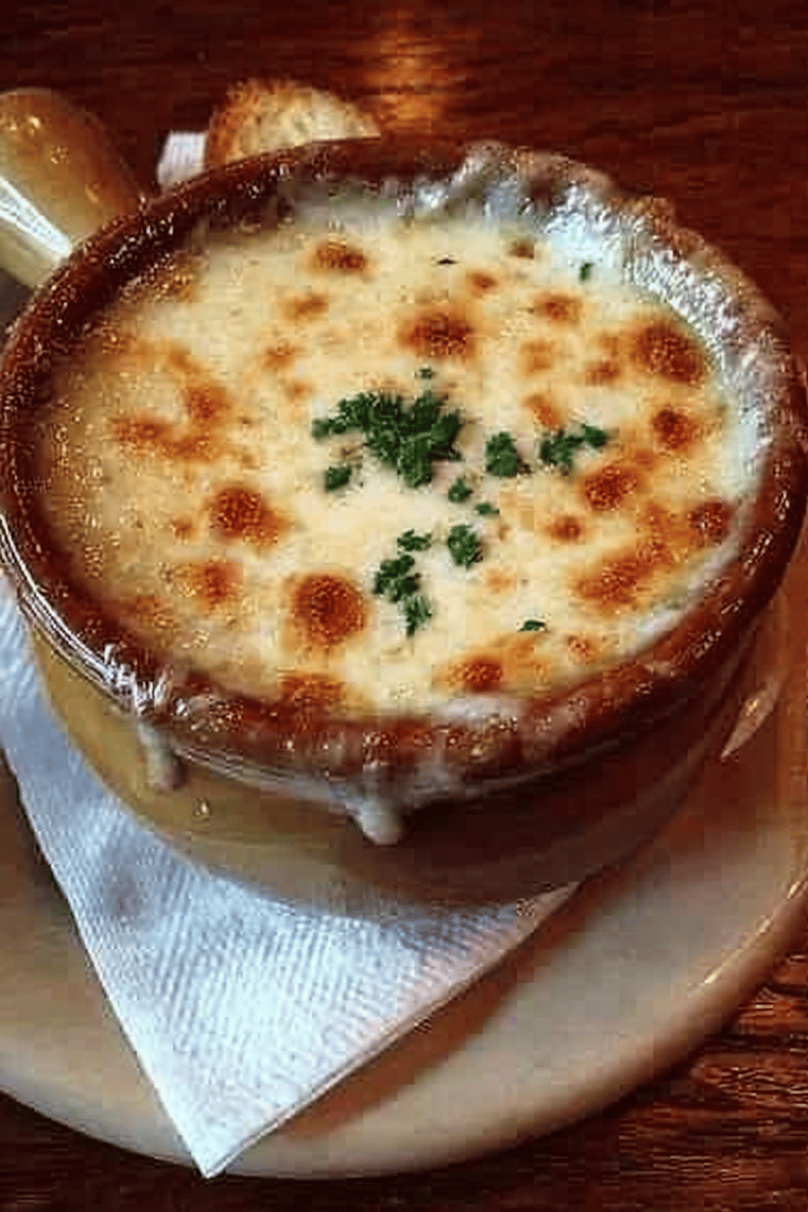 Outback Steakhouse-Inspired Walkabout Onion Soup Recipe final dish beautifully presented and ready to serve