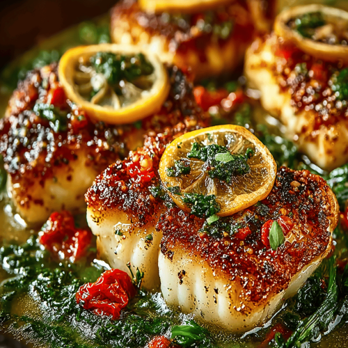 Pan-Fried Cod in Citrus Basil Butter Sauce Recipe