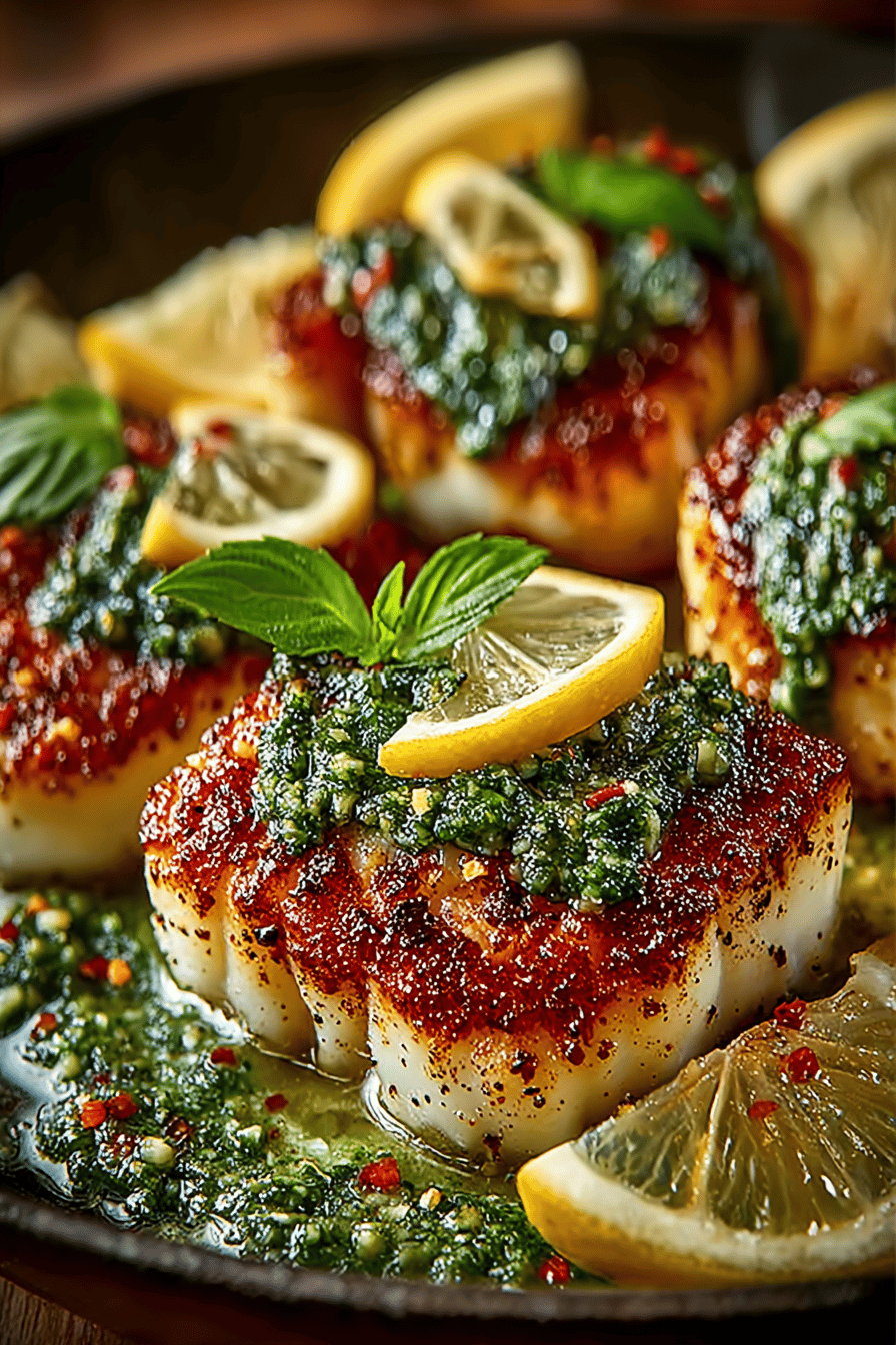Pan-Fried Cod in Citrus Basil Butter Sauce Recipe ingredients organized and measured on kitchen counter