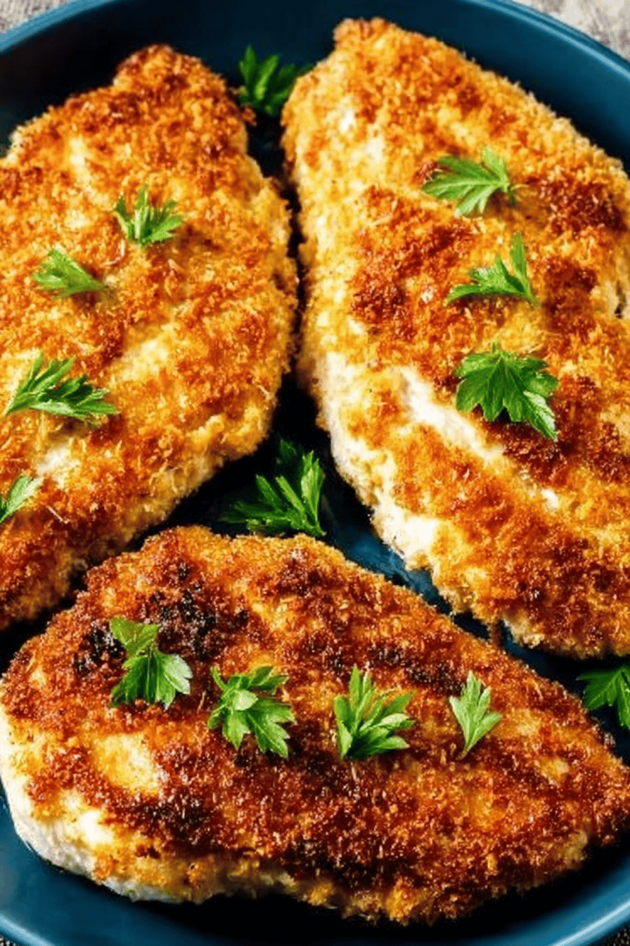 Parmesan Crusted Chicken Recipe ingredients organized and measured on kitchen counter