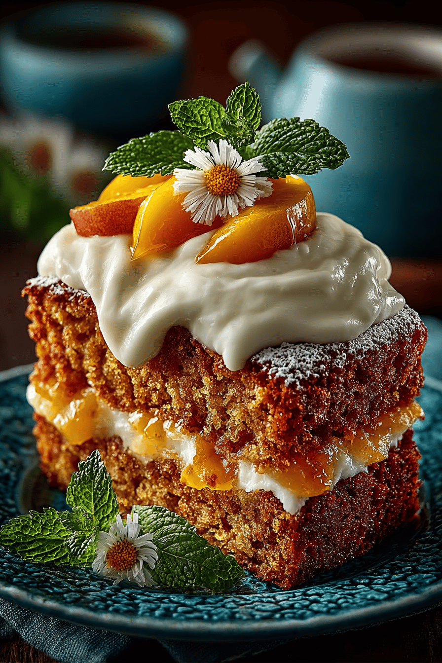 Peach Cake Recipe Enhanced with Coconut Frosting ingredients organized and measured on kitchen counter