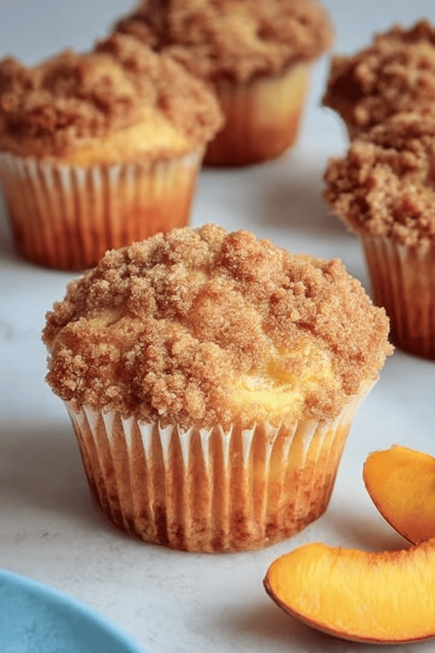 Peach Cobbler Muffins Recipe final dish beautifully presented and ready to serve